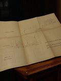 Plan ancien travaux publics Marseille vintage hydraulique pétrolier années 30-40