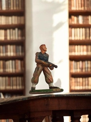 Figurine soldat ancien Starlux vintage, statuette rétro peinte à la main