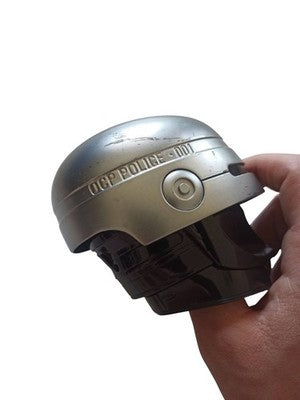 Casque jouet Robocop vintage rétro, finition argentée, modèle collector