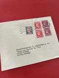 Ancienne enveloppe timbrée oblitérée France philatélie rouge bleu collection