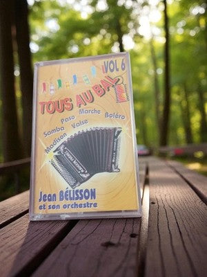 Cassette audio vintage Tous au Bal Vol 6 Jean Bélisson K7 rétro bal musette