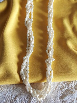 Collier perles de culture authentiques torsadé vintage, bijou femme élégant