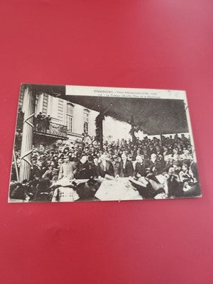 Ancienne carte postale oblitérée Strasbourg Visite Présidentielle 1919 philatéli