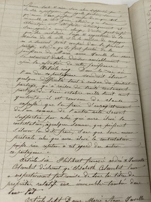 Acte manuscrit 1816 papier timbré Louis XVIII succession Colombet XIXe