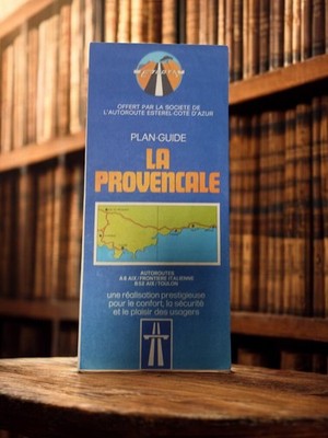 Carte routière ancienne La Provençale vintage années 70 plan-guide autoroute
