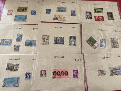 Lot ancien timbres monde vrac philatélie, collection tous pays, différents motif
