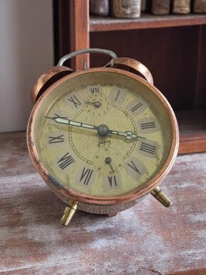 Réveil de table Japy vintage à restaurer, cadran chiffres romains, double cloche