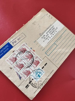 Ancienne enveloppe timbrée Russie oblitérée, philatélie, Par Avion, collection
