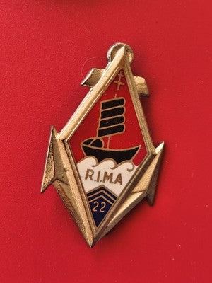 Médaille militaire vintage 22e Régiment Infanterie de Marine, ancien insigne col