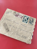 Ancienne enveloppe expresse timbrée oblitérée Paris 1946 philatélie collection