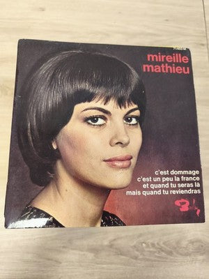 Vinyle 45 tours vintage Mireille Mathieu Barclay pochette photo chansons françai