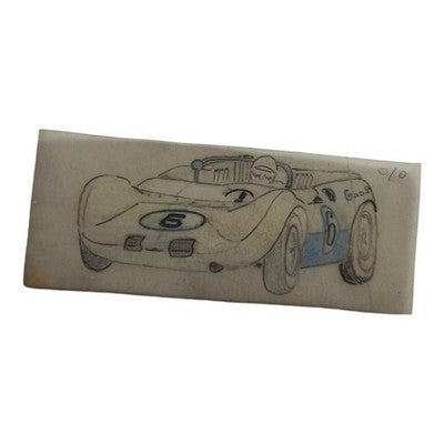Plan original Scalextric Dinky Toys dessin calque voiture course n°6