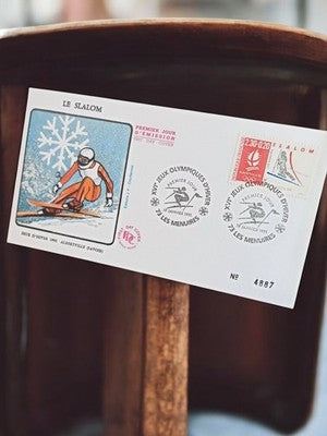 Enveloppe 1er jour Jeux Olympiques Albertville 1992 vintage slalom FDC