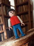 Figurine Playmobil vintage années 70 rouge bleu rétro ancien jouet