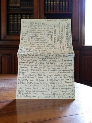 Lettre manuscrite ancienne 1943 Guerre 39-45 témoignage d’époque vintage