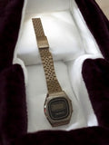 Montre digitale vintage homme JAMES rétro à restaurer, bracelet doré ancien
