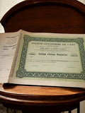 Action nominative ancienne SOCIETE COTONNIERE DE L’EST 1921 document vintage rét