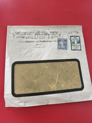 Ancienne enveloppe timbrée oblitérée France fenêtre collection philatélie