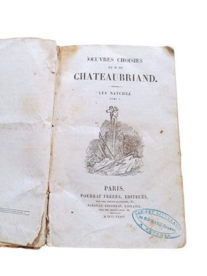Livre ancien Chateaubriand Les Natchez Tome I 1834 Paris rare édition XIXe