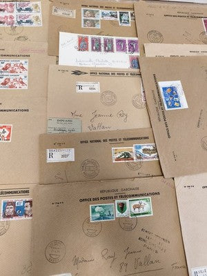 Rare lot ancien lettres philatéliques Office des Postes Télécommunications Gabon