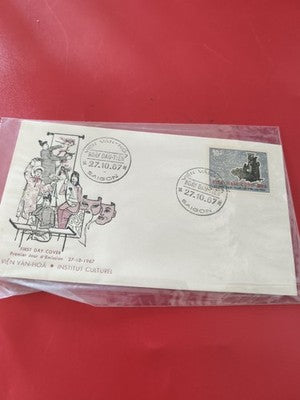 Ancienne enveloppe FDC Vietnam 1967 Institut Culturel, timbre et oblitération Sa