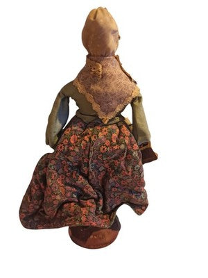 Santon ancien Jouglas Provence 25cm argile signé, costume d’époque, vintage