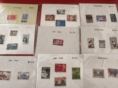 Lot ancien de timbres du monde, vrac collection philatélie vintage, divers pays