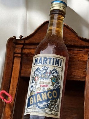 Miniature Martini Bianco ancienne, mignonette vintage étiquette rétro