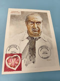Enveloppe FDC Argilla 2003 Aubagne avec timbre cœur et illustration portrait