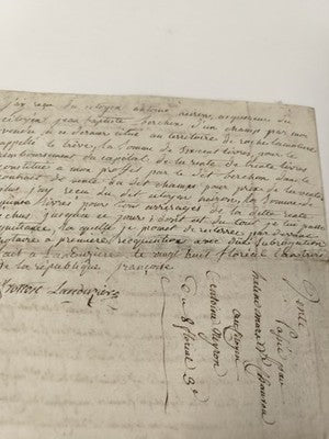 Lettre manuscrite administrative 1803, papier timbré, archive datée XIXe siècle