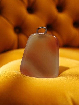 Pendentif vintage agate naturelle, tranche polie, pierre ancienne, bijou rétro