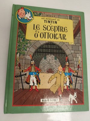 Bande dessinée Tintin Le Sceptre d'Ottokar album double Hergé BD couverture vert
