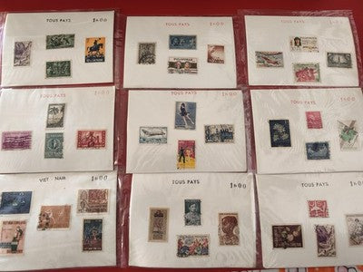 Lot ancien de timbres du monde en vrac, collection philatélie, divers pays