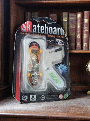 Skateboard doigt Long Quan neuf vintage, fingerboard cartoon, accessoires inclus