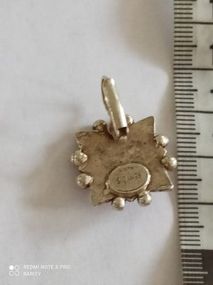 Pendentif vintage Remy Dis Paris émaillé rose rouge années 80/90 Made in France