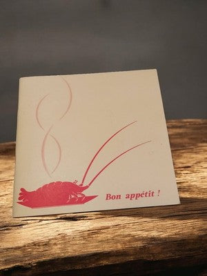 Livret recettes cuisine ancien rétro, Bon appétit, illustration crevette vintage