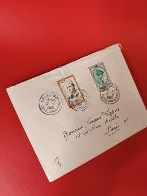 Ancienne lettre philatélique avec timbres oblitérés Maroc 1960, collection vinta