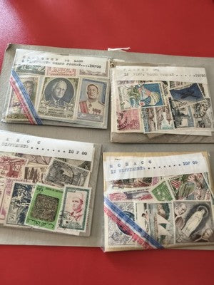 Lot ancien timbres monde vrac collection Cambodge Laos Maroc Monaco France