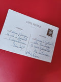 Carte postale ancienne timbre oblitéré 80c De Gaulle écriture manuscrite vintage