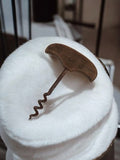 Tire-bouchon ancien vintage, poignée courbée, accessoire rétro déco