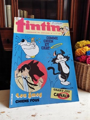 Magazine Tintin vintage Lou Smog – Couverture bleue, collector années 80