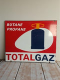 Plaque émaillée ancienne TOTALGAZ butane propane vintage pub rétro