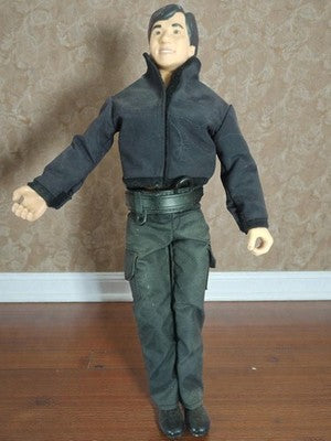 Figurine articulée Jackie Chan vintage 2001 API, tenue noire rare, poupée action