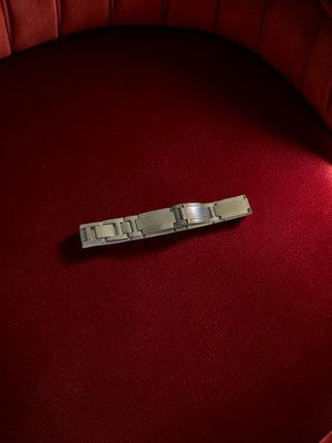 Bracelet large vintage années 80 aspect métallique, bijou rétro chic