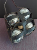 Lot 4 boules pétanque OBUT acier, cochonnet, sacoche cuir noir