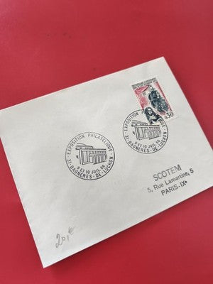 Ancienne enveloppe philatélique oblitérée Expo 1966 Bagnères-de-Luchon
