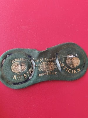 Vintage textile optique ancien Marseille années 1920, accessoire opticien rétro