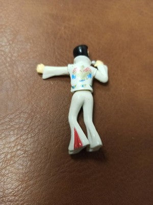 Figurine vintage Wackel Elvis Eagle rétro, costume blanc, jouet ancien original