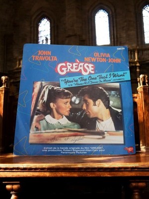 Vinyle 45 tours Grease John Travolta Olivia Newton-John vintage BOF années 70