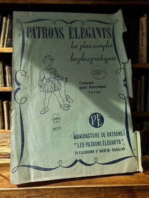 Patron couture ancien garçonnet PE, années 40, Les Patrons Élégants Paris